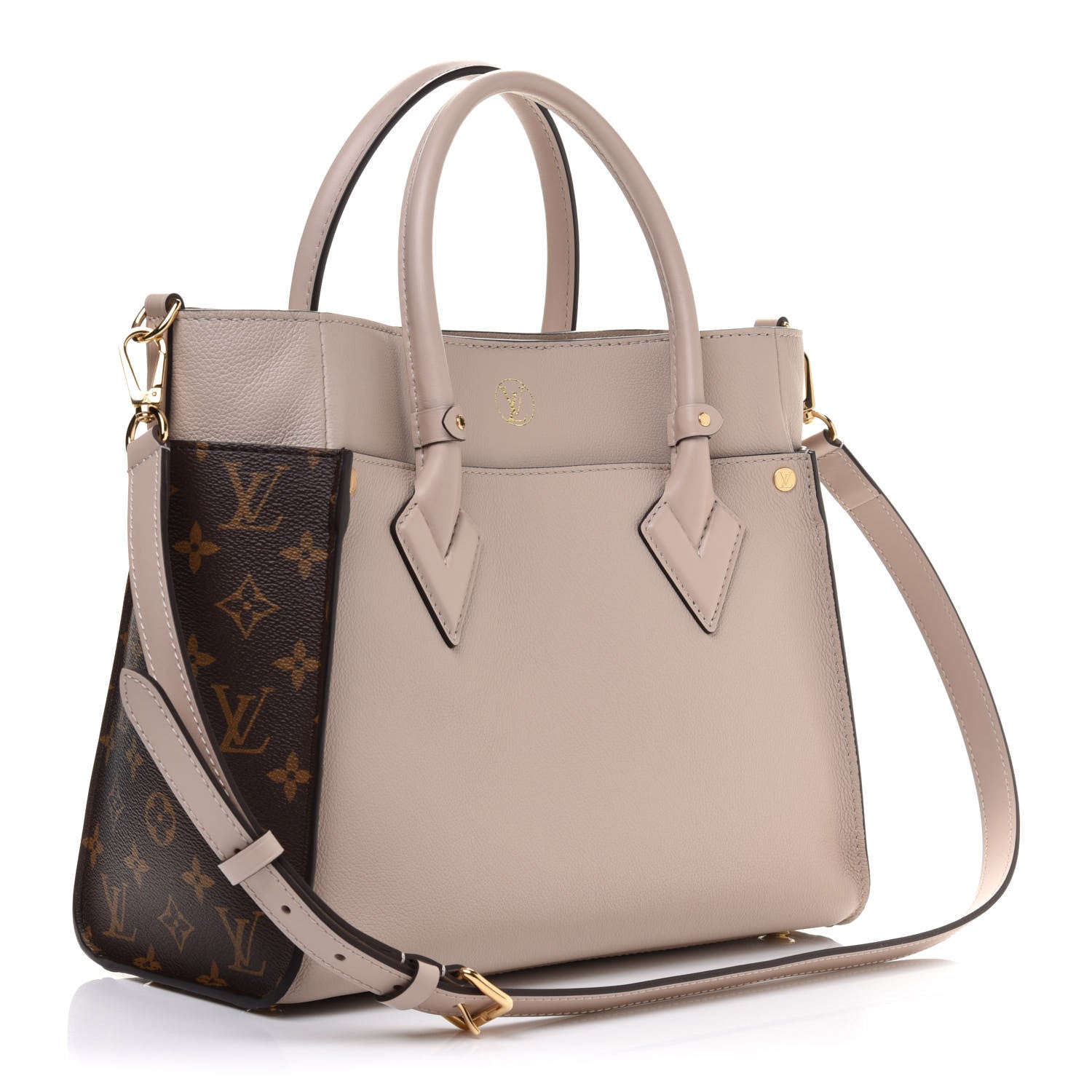Louis Vuitton Calfskin Monogram On My Side Greige 3 of 14