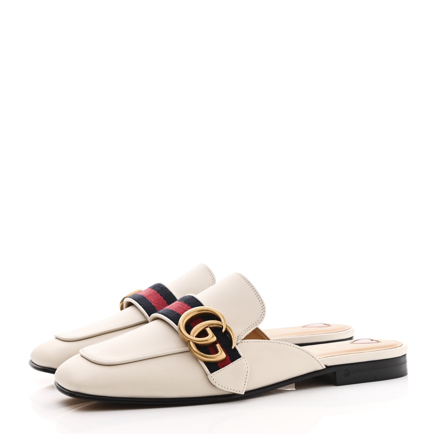 Gucci Calfskin Web Womens Peyton GG Slippers 35.5 Mystic White 3 of 12