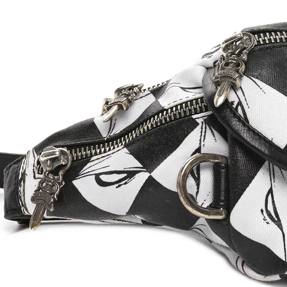 Chrome Hearts Canvas 99 Eyes Snat Pack Gunslinger Waist Bag Black White 8 of 10