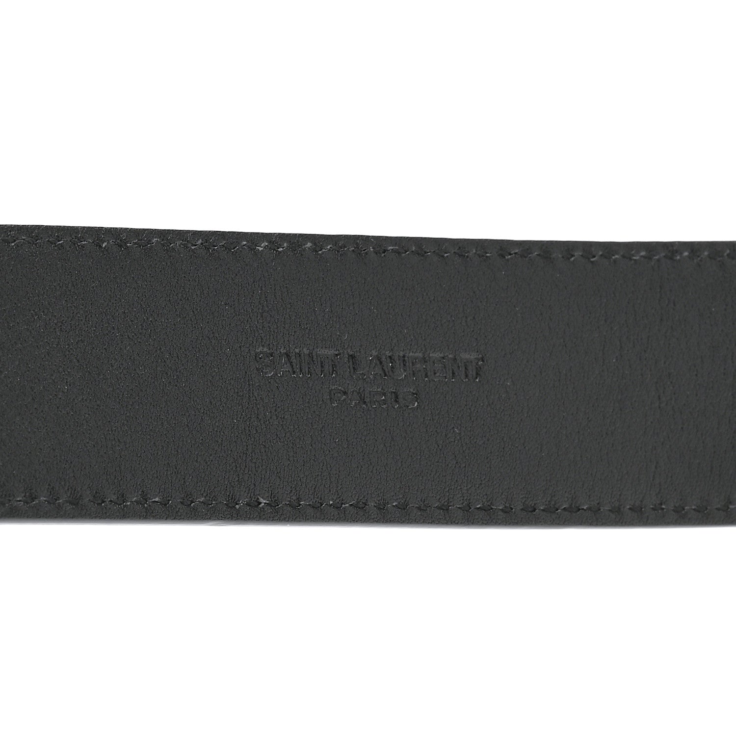 Saint Laurent Lacquered Calfskin La 66 Buckle Belt 85 34 Black 2 of 6