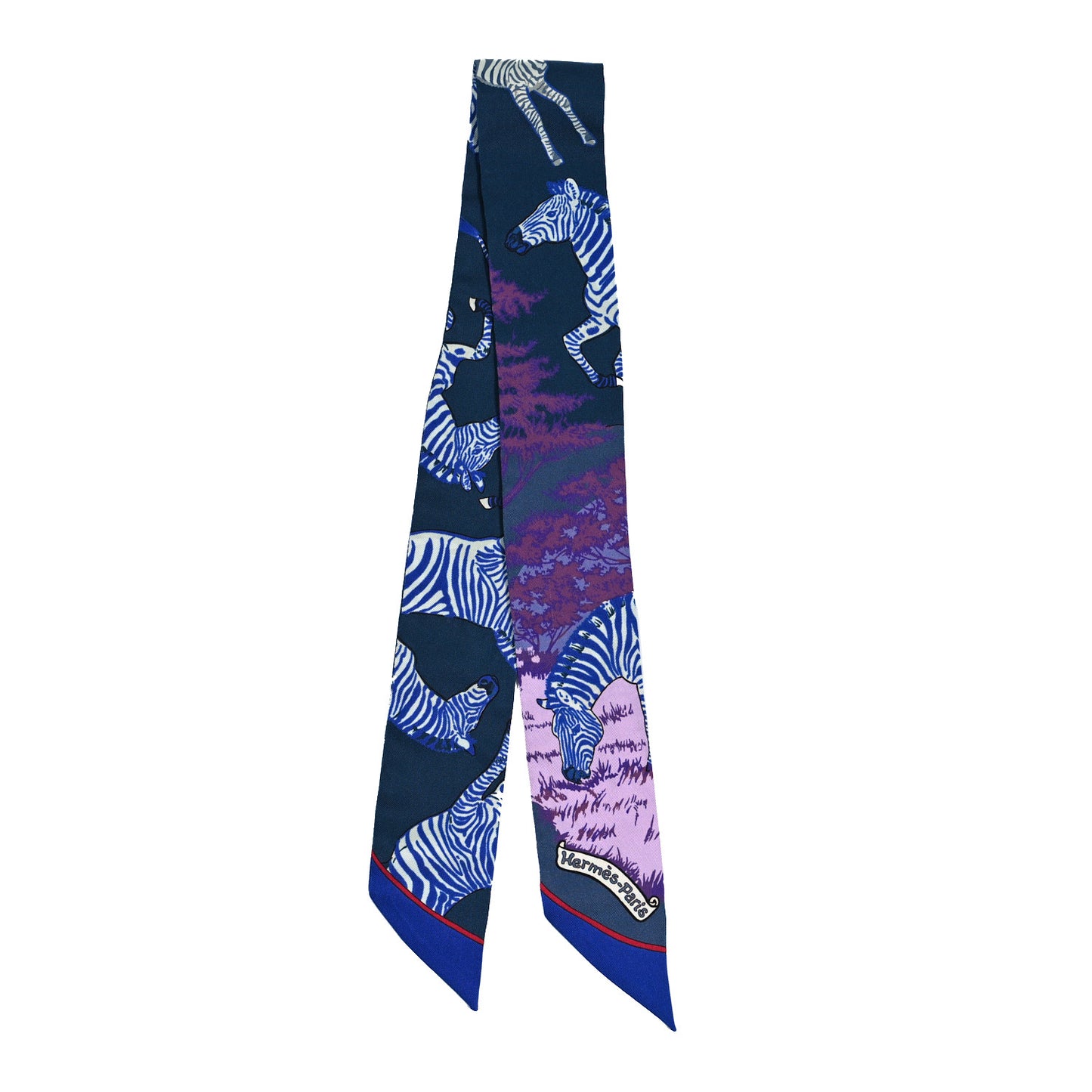 Silk Les Zebres Twilly Ardoise Bleu Roy Parme