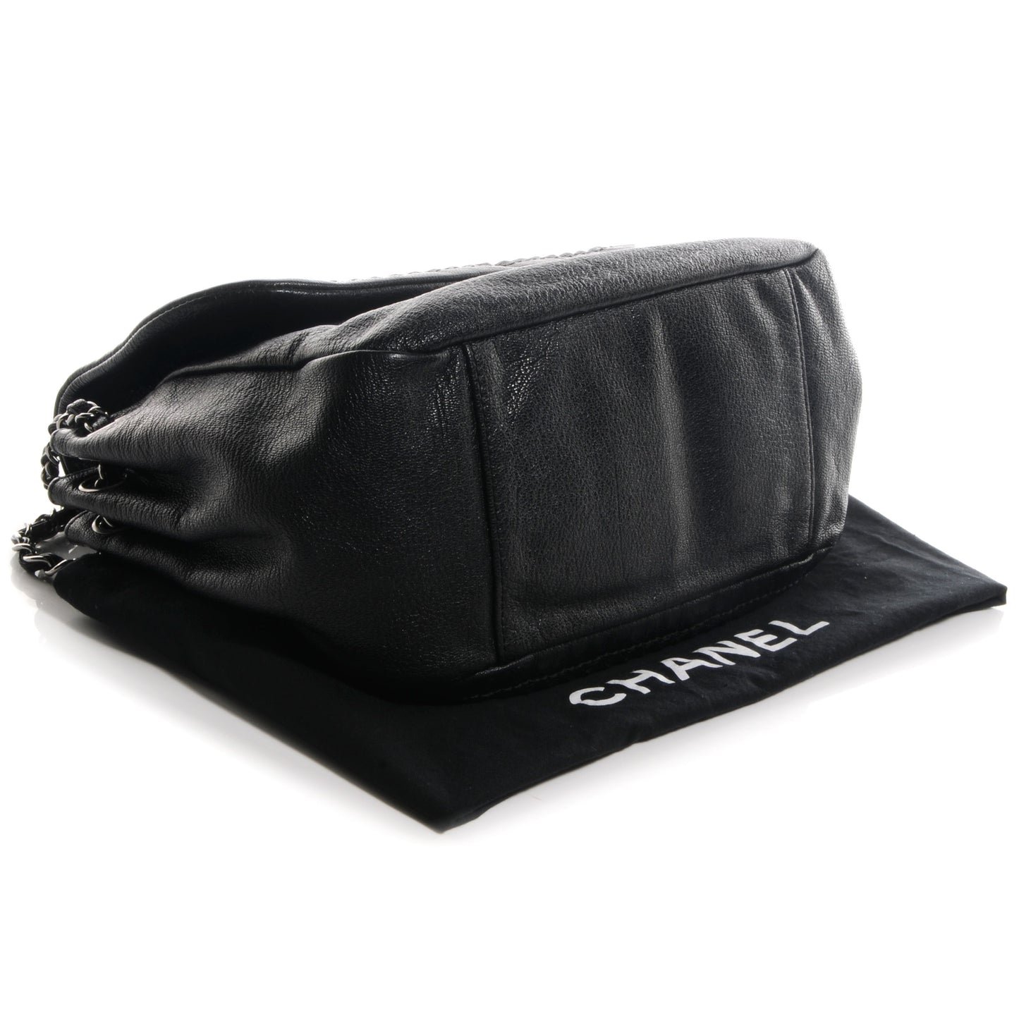 Calfskin Luxe Ligne Flap Bag Black