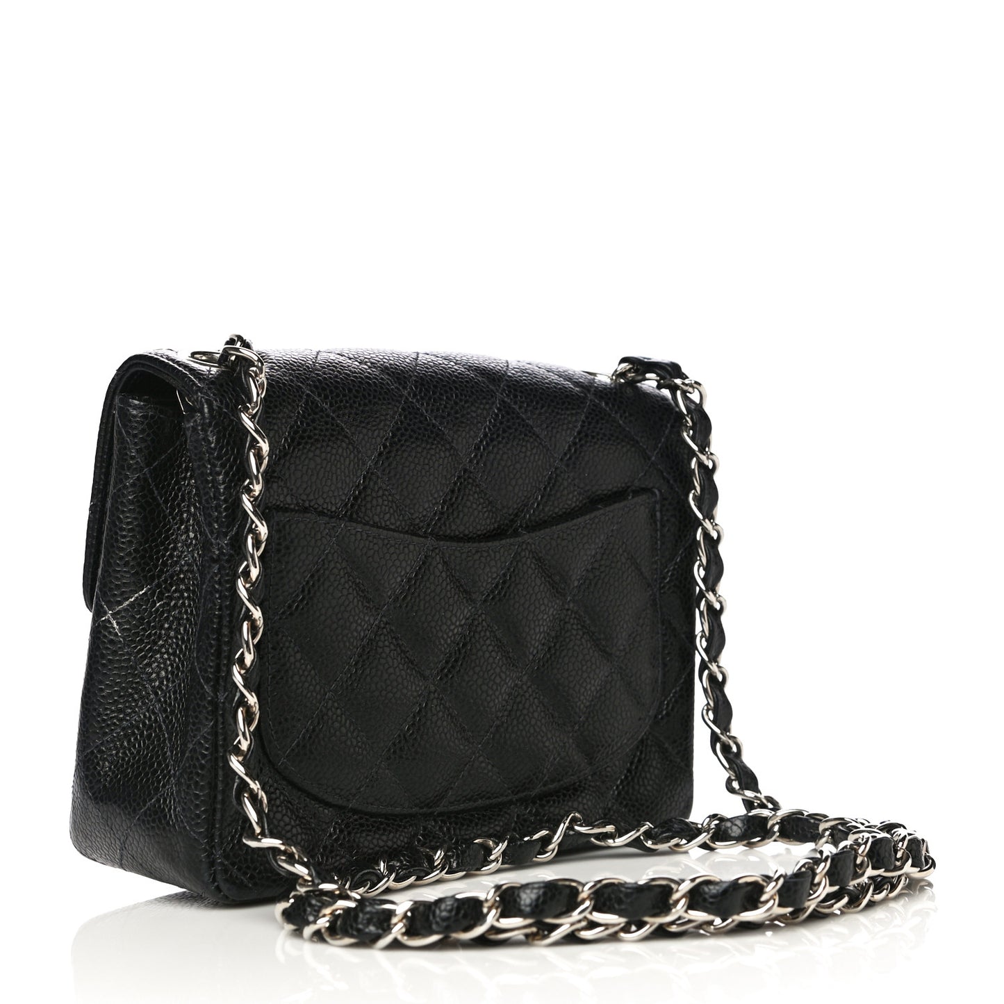 Caviar Quilted Mini Square Flap Black