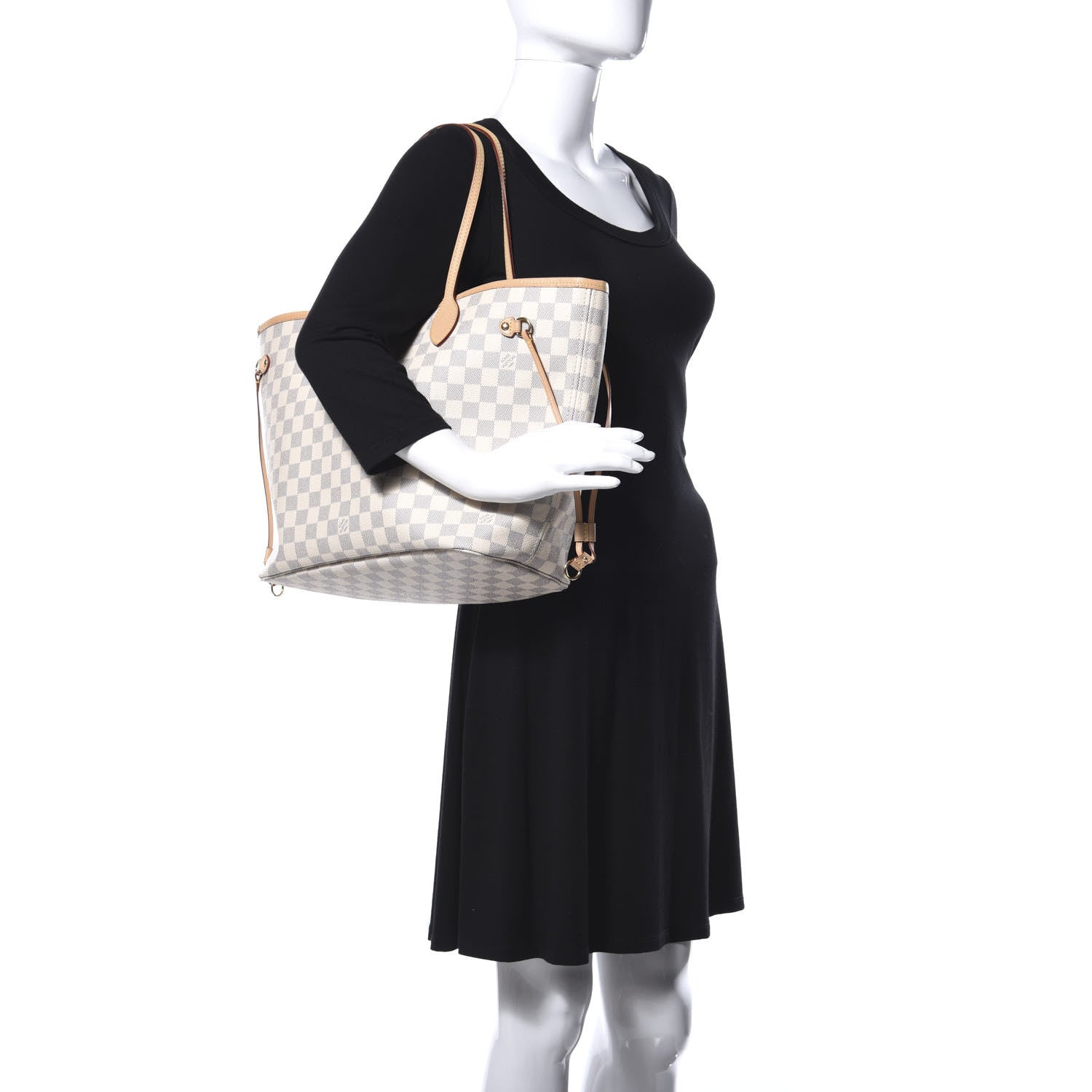 Louis Vuitton Damier Azur Neo Neverfull MM Rose Ballerine 2 of 15