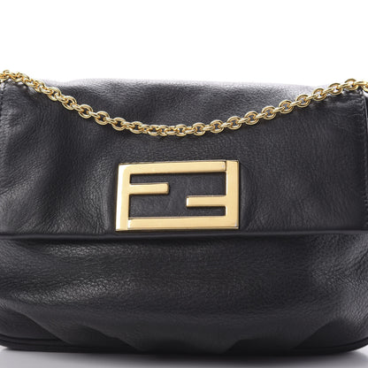 Fendi Vitello Flamingo Fendista Pouchette Crossbody Black 8 of 11