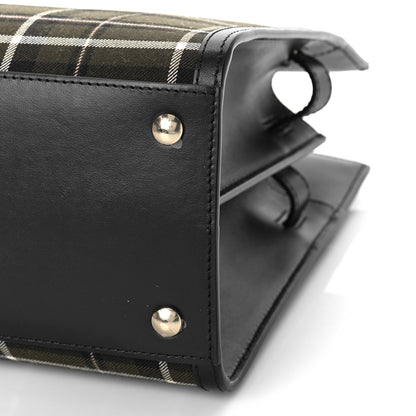Burberry Wool Tartan Two Handle Title Bag Dark Green 8 of 9