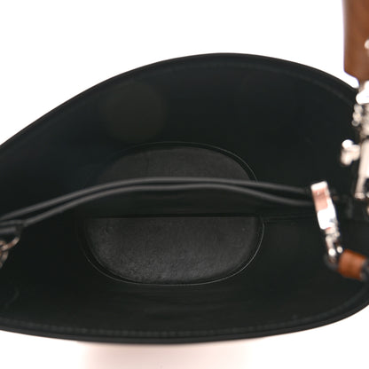 Prada City Calfskin Tambour Bucket Bag Cognac Black 5 of 9