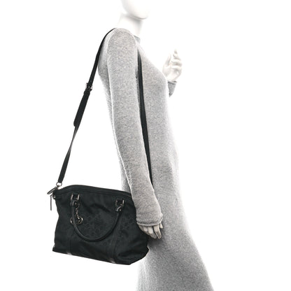 Gucci Nylon Monogram Medium GG Charm Dome Satchel Black 2 of 10