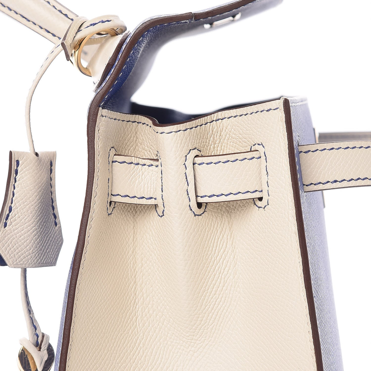 Hermes Epsom Horseshoe Kelly Sellier 28 Bleu Electrique Craie 20 of 35