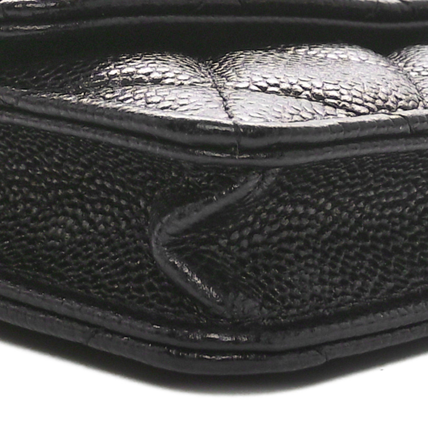 Caviar Quilted Miss Coco Clutch With Chain  Black