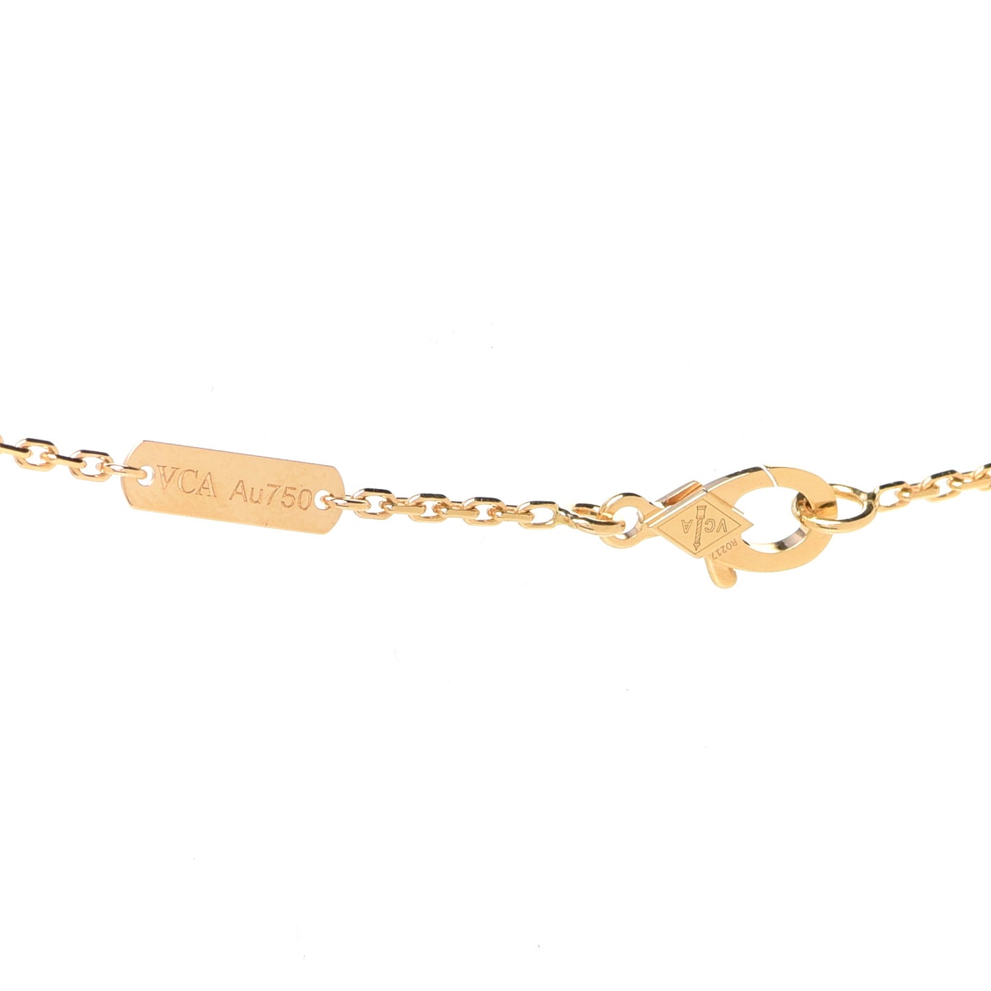 18K Yellow Gold Diamond Vintage Alhambra Pendant Necklace