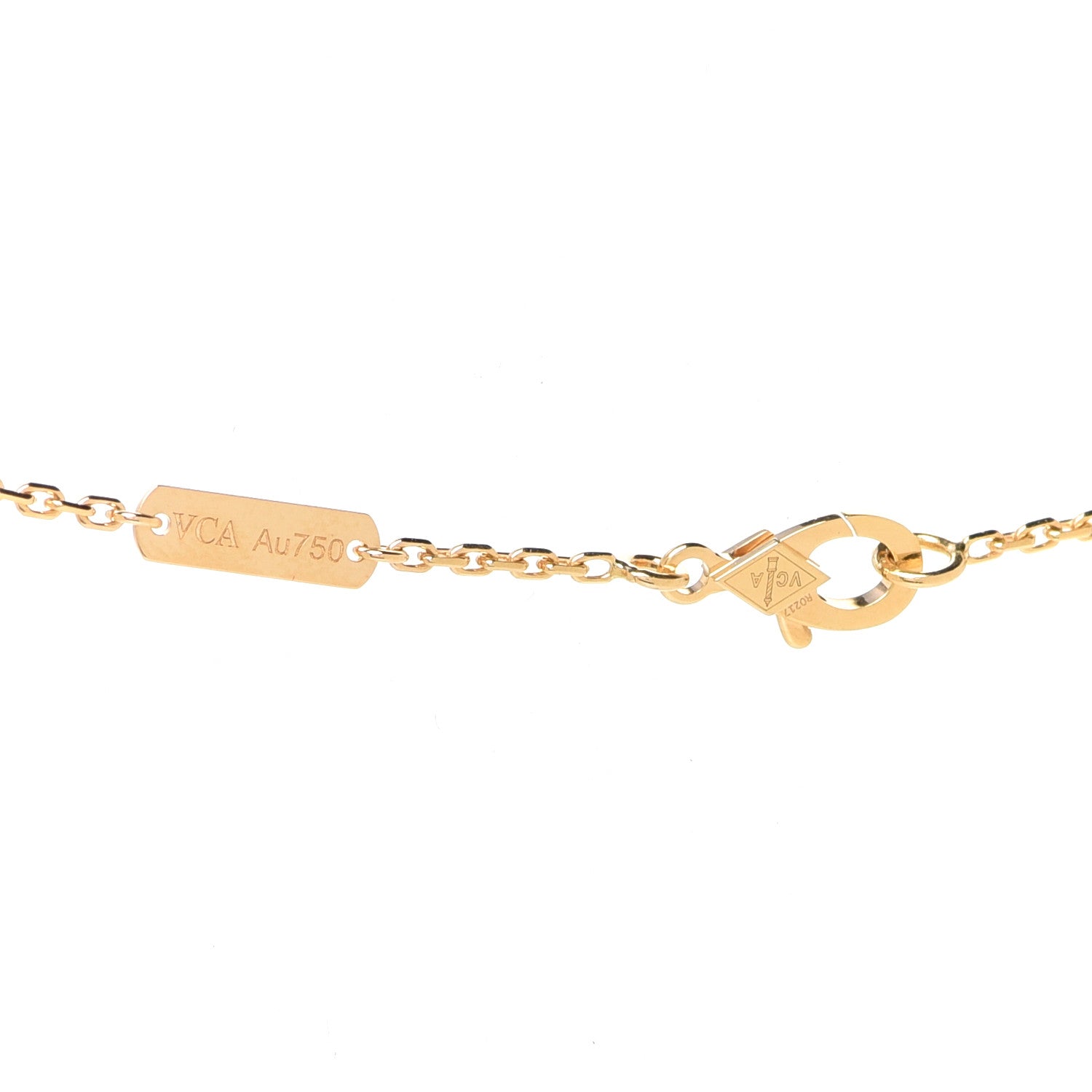 Van Cleef & Arpels 18K Yellow Gold Diamond Vintage Alhambra Pendant Necklace 4 of 6