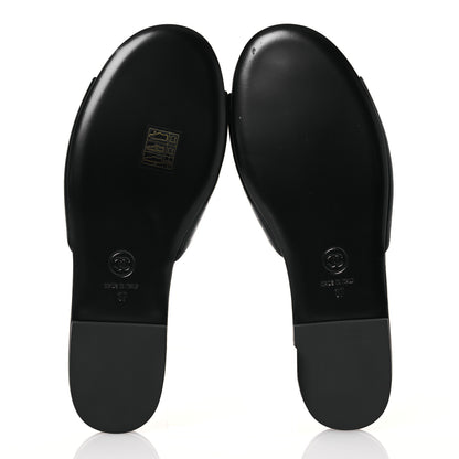 Chanel Shiny Calfskin Crystal CC Sandals 37 Black 6 of 10
