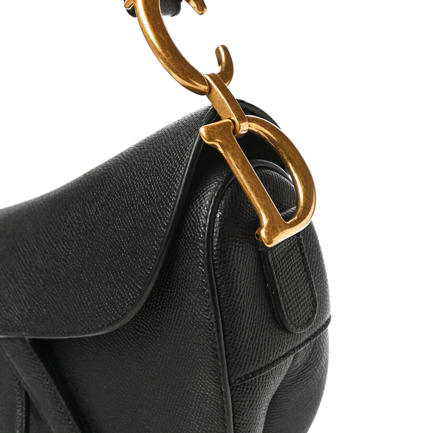 Christian Dior Grained Calfskin Saddle Bag Black 15 of 15