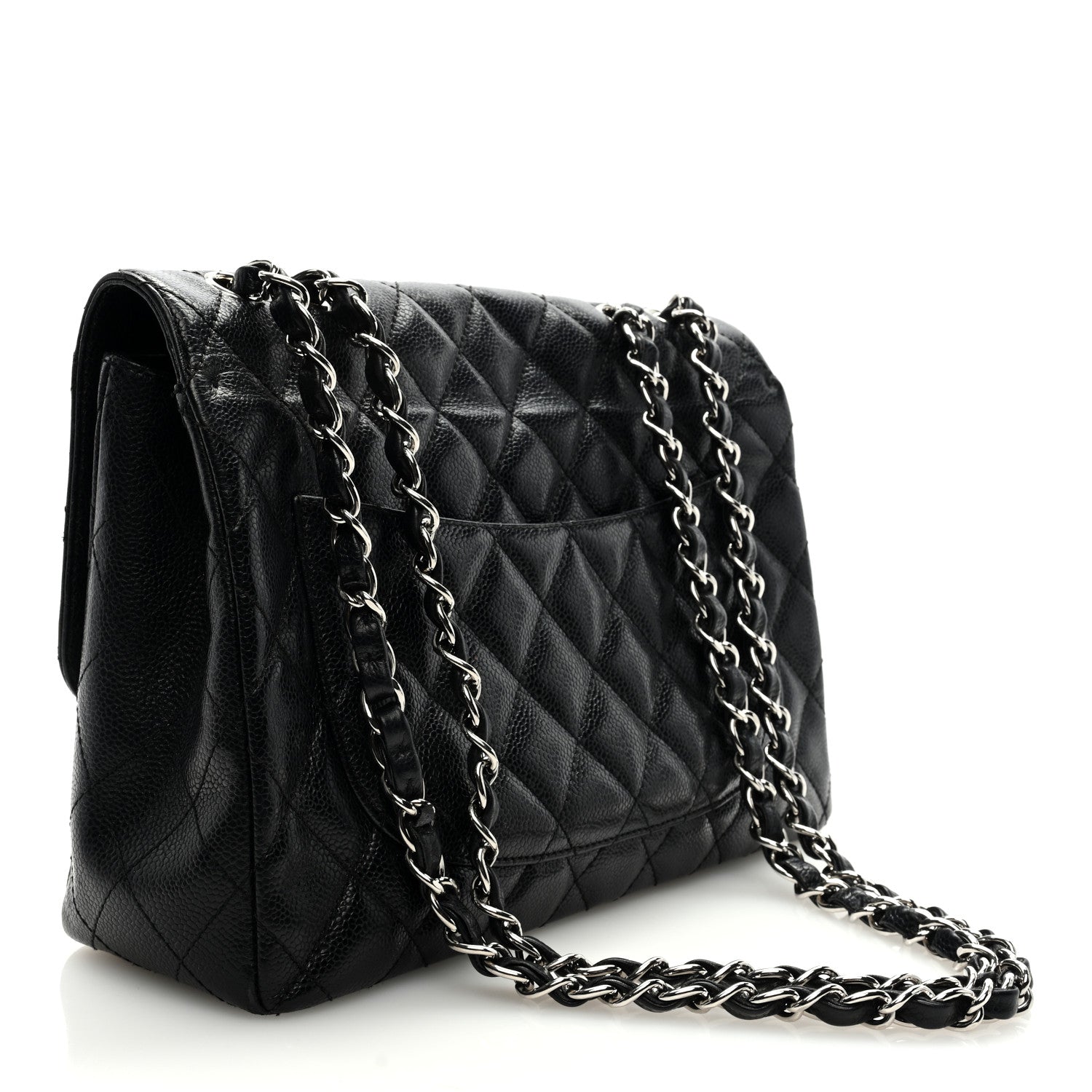 Chanel Caviar Quilted Jumbo Single Flap Black 3 of 8