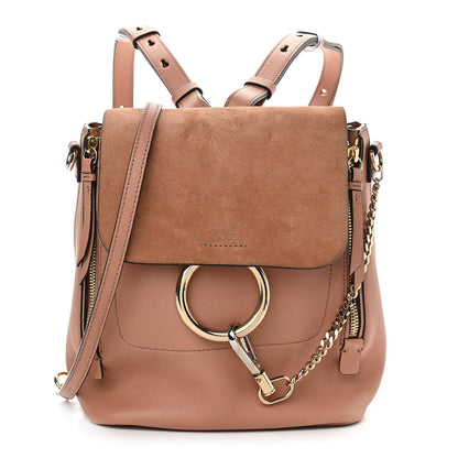 Chloe Suede Calfskin Small Faye Backpack Nougat 1 of 10