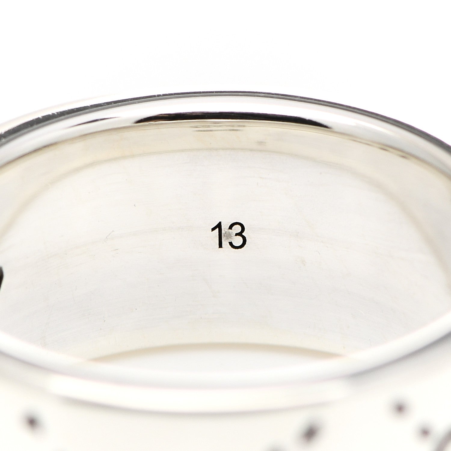 Gucci Sterling Silver GucciGhost Hamlet Skull Band Ring 53 6.25 5 of 7