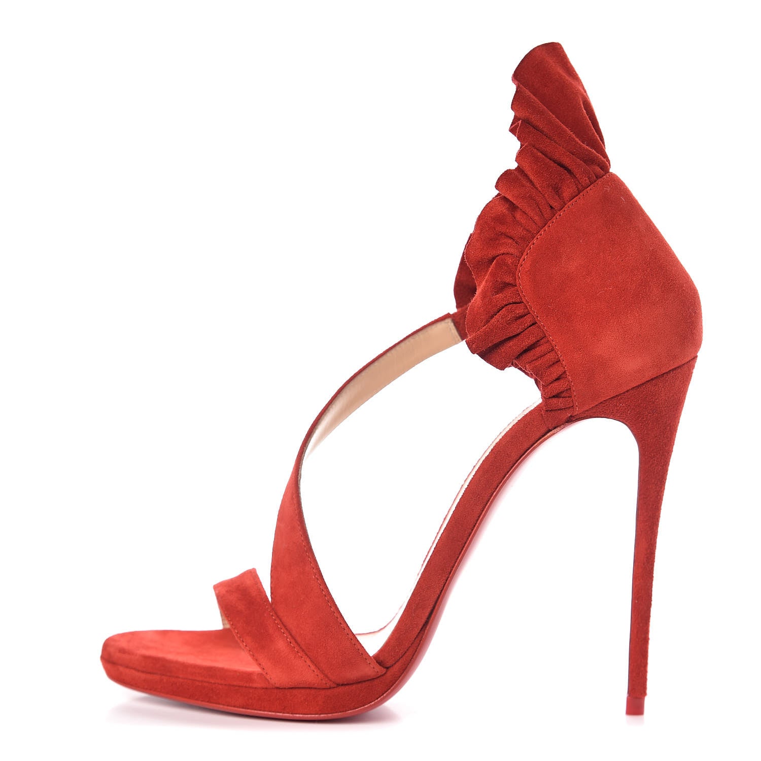Christian Louboutin Suede Colankle 120 Sandals 37.5 Flamenco 1 of 7