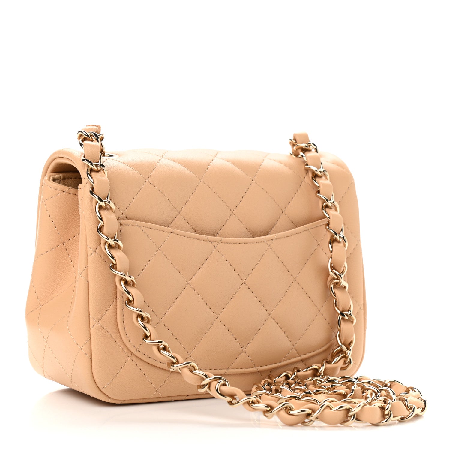 Chanel Lambskin Quilted Mini Square Flap Beige 3 of 9