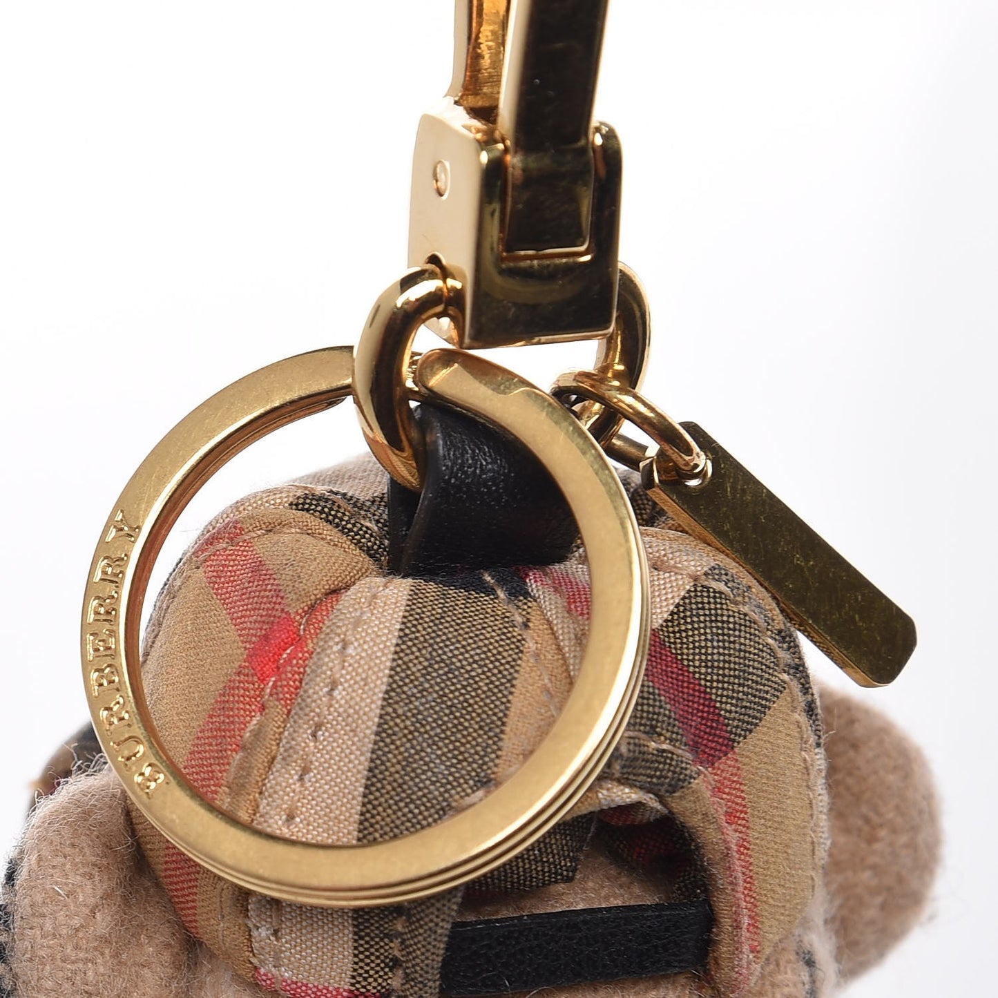 Thomas Check Trench Teddy Bear Keychain Charm Camel