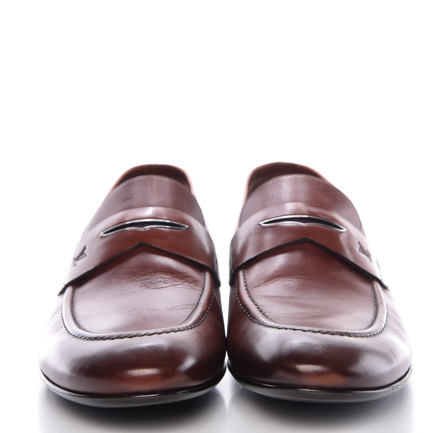 Calfskin Mens Santiago Loafers 8 Brown