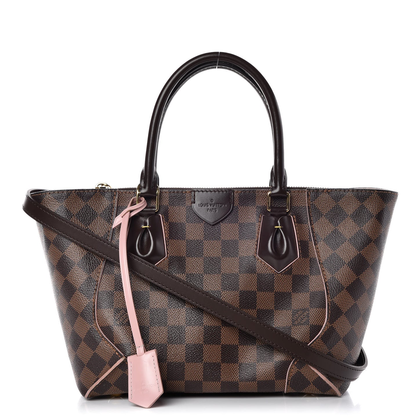 Damier Ebene Caissa Tote PM Rose Ballerine