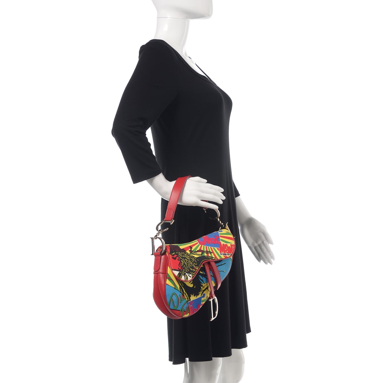 Christian Dior Canvas Bob Marley Saddle Bag Multicolor 2 of 12