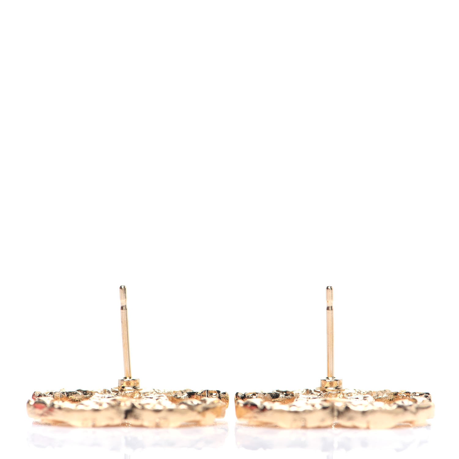 Chanel Textured CC Earrings Gold 4 of 6