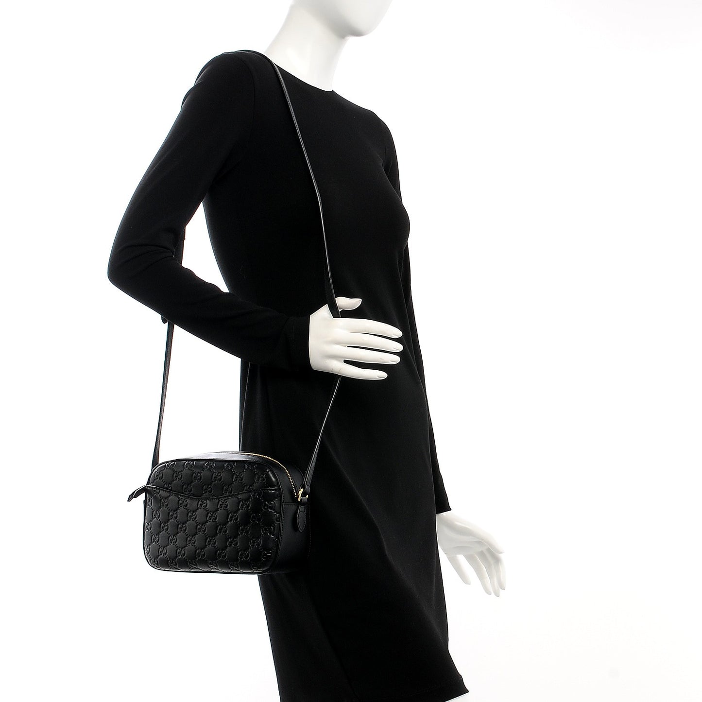Guccissima Signature Small Camera Bag Black