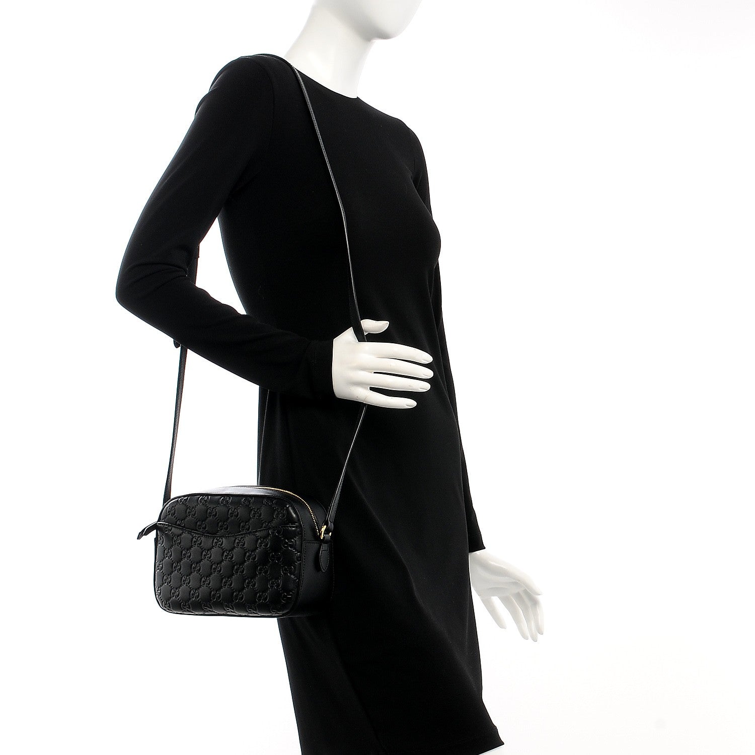 Gucci Guccissima Signature Small Camera Bag Black 2 of 7