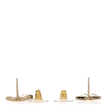 Chanel Metal Crystal CC Star Drop Earrings Gold 3 of 5