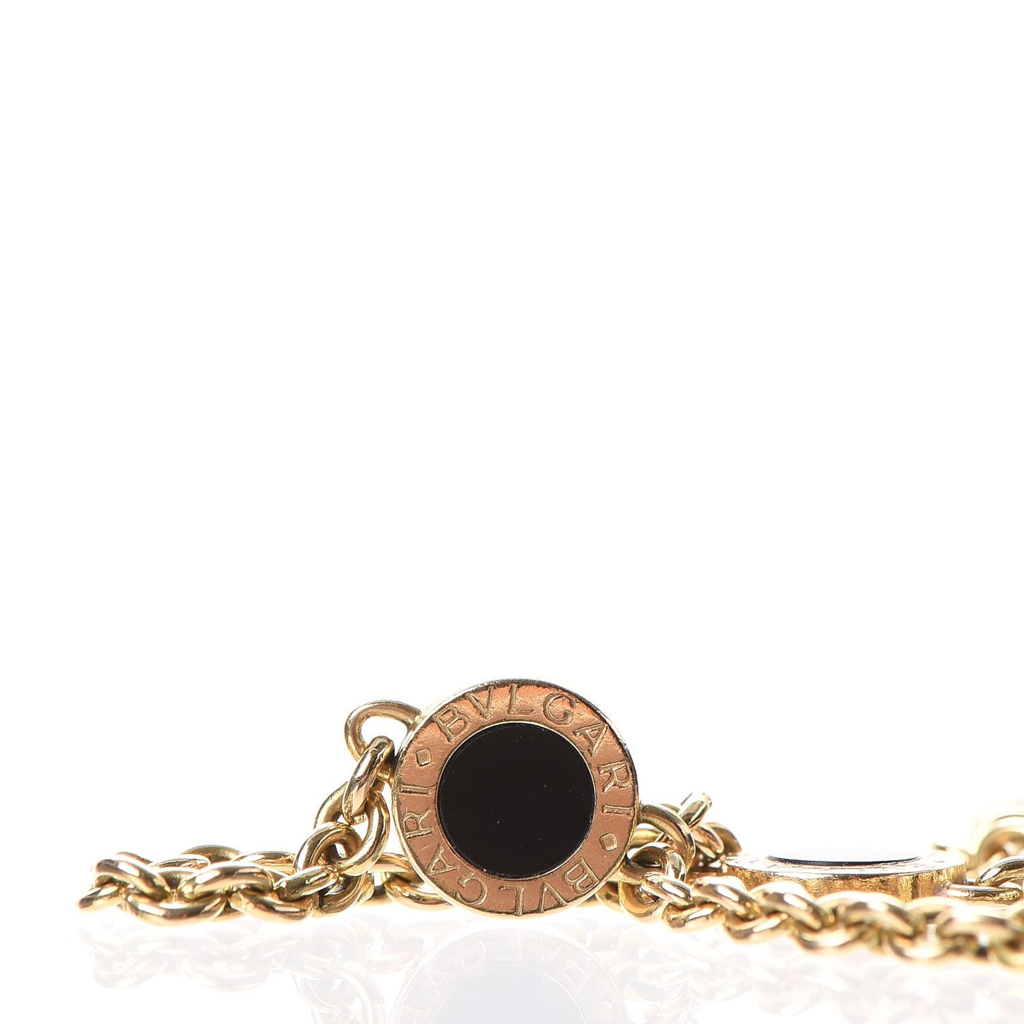 18K Yellow Gold Onyx BVLGARI BVLGARI Station Bracelet