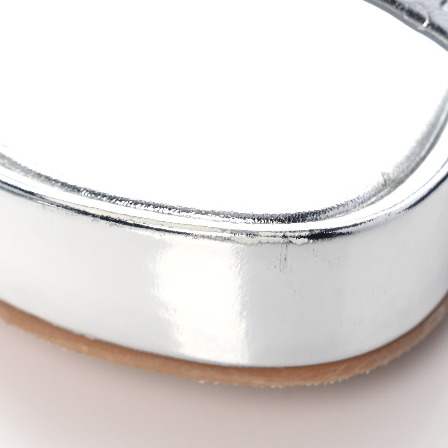 Louis Vuitton Metallic Lambskin Embossed Monogram Jumbo Flatform Mule Sandals 37 Silver 14 of 17