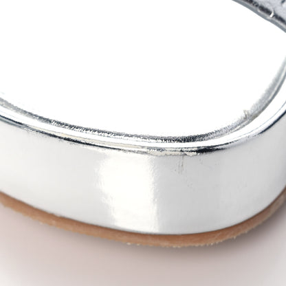 Louis Vuitton Metallic Lambskin Embossed Monogram Jumbo Flatform Mule Sandals 37 Silver 14 of 17