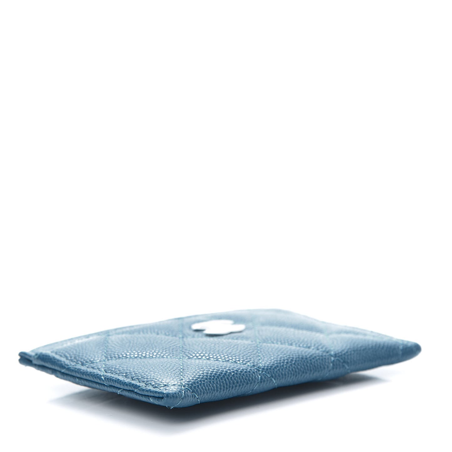 Caviar Quilted Card Holder Blue