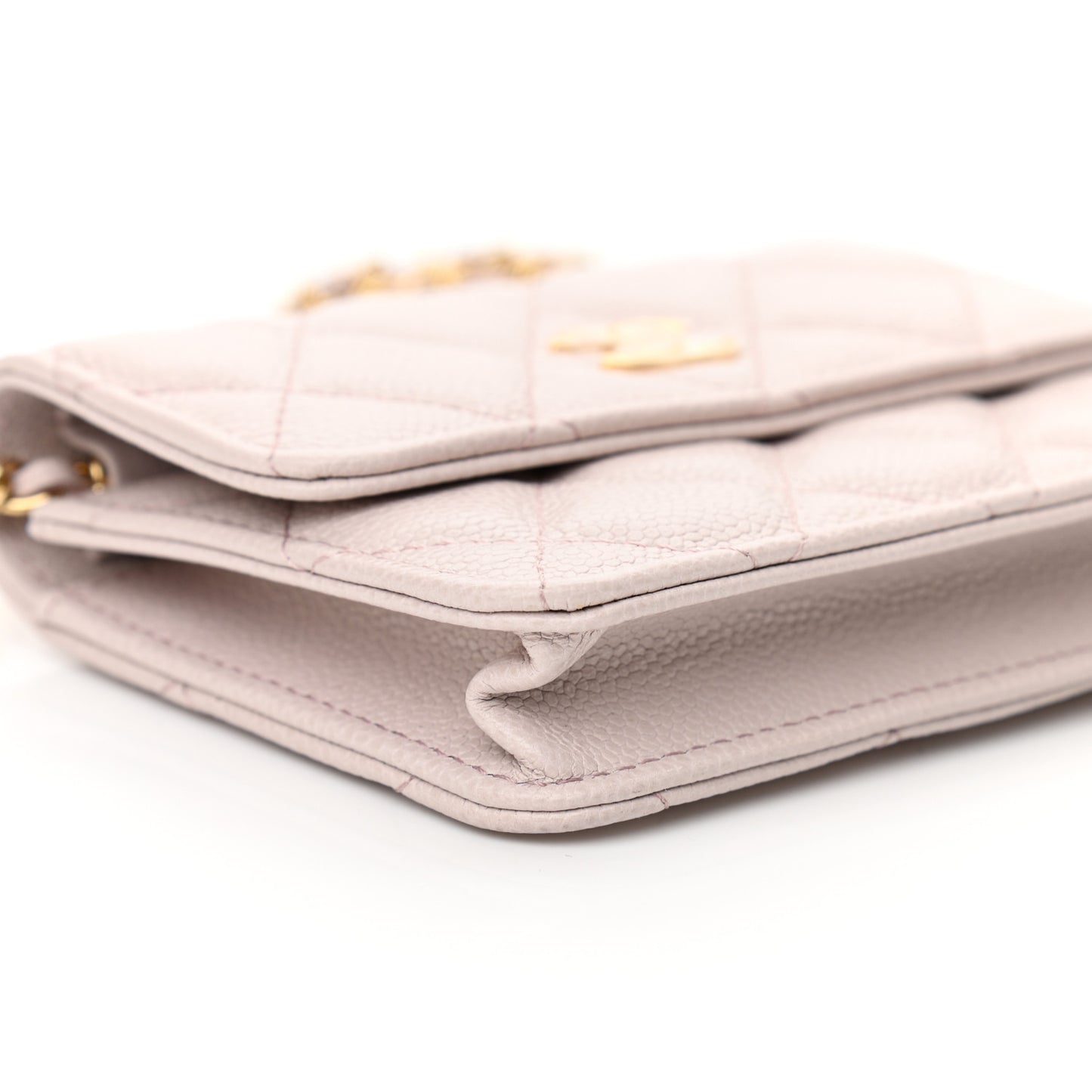 Caviar Quilted Miss Coco Clutch With Chain Light Purple