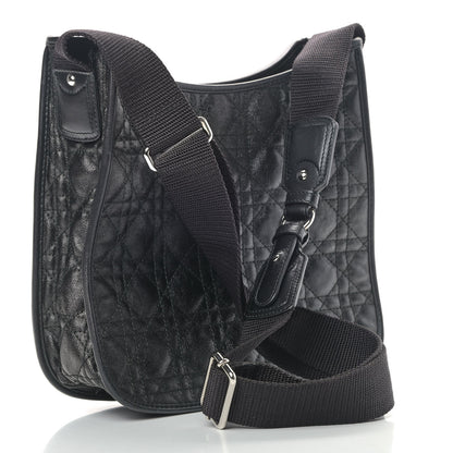 Christian Dior Coated Canvas Cannage Crossbody Bag Black 3 of 9
