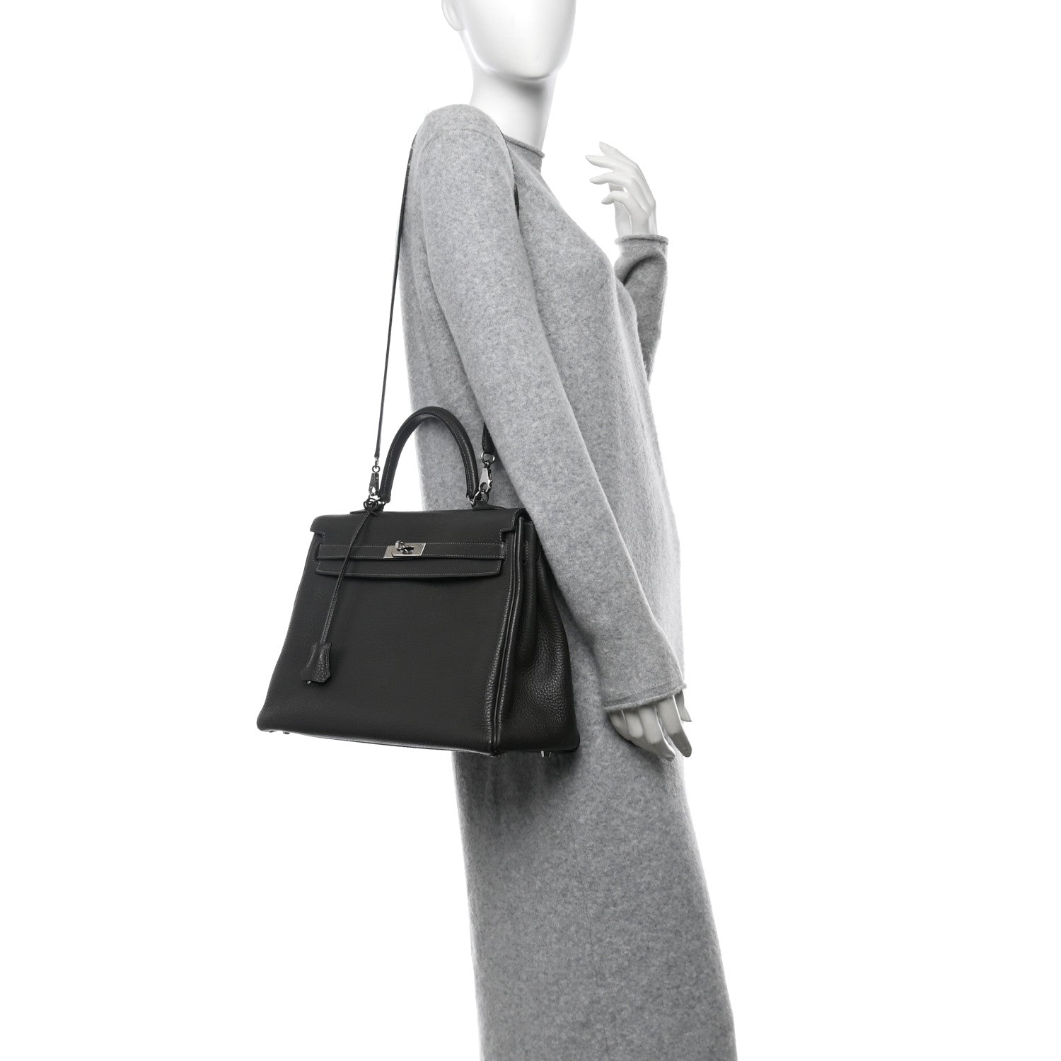 Hermes Taurillon Clemence Kelly Retourne 35 Graphite 2 of 13