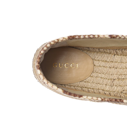 Gucci Straw Elaphe Matelasse GG Marmont Espadrilles 38.5 Natural Cream Brown 6 of 11