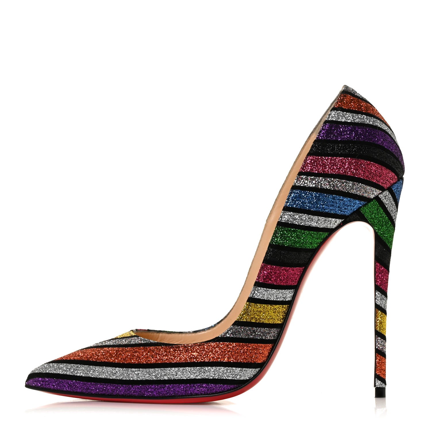 Christian Louboutin Suede Stripyglitter So Kate 120 Pumps 39 Multi 1 of 8