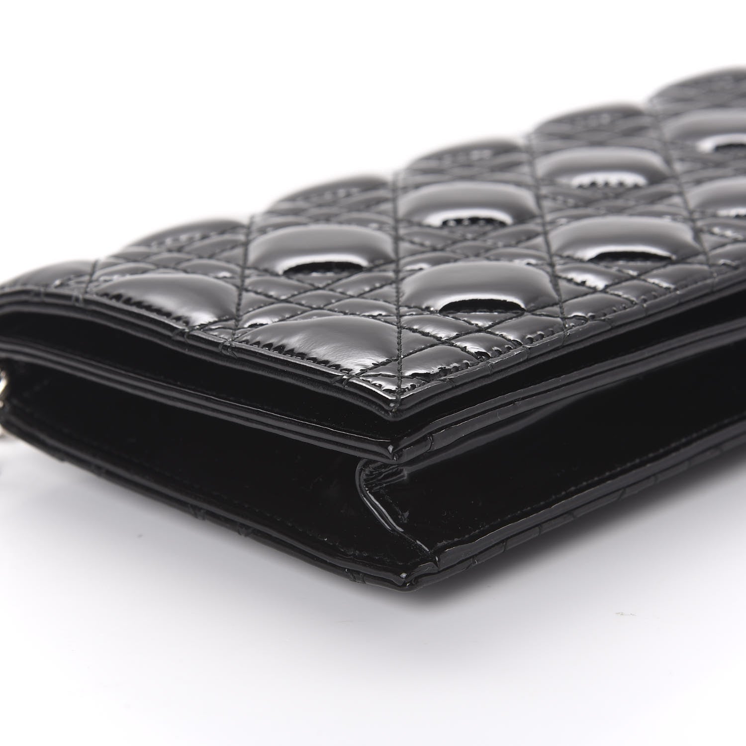 Christian Dior Patent Cannage Lady Dior Convertible Clutch Black 6 of 10