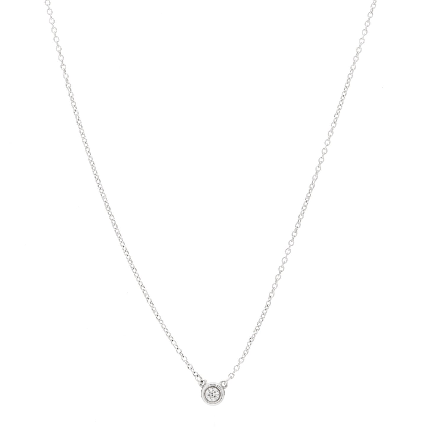 Sterling Silver Diamond .05ct Elsa Peretti Diamonds by the Yard Pendant Necklace