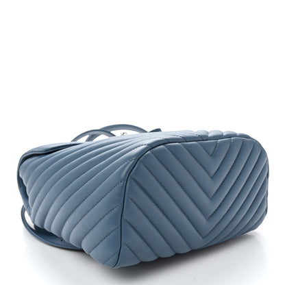 Chanel Calfskin Chevron Quilted Small Urban Spirit Backpack Blue 4 of 10