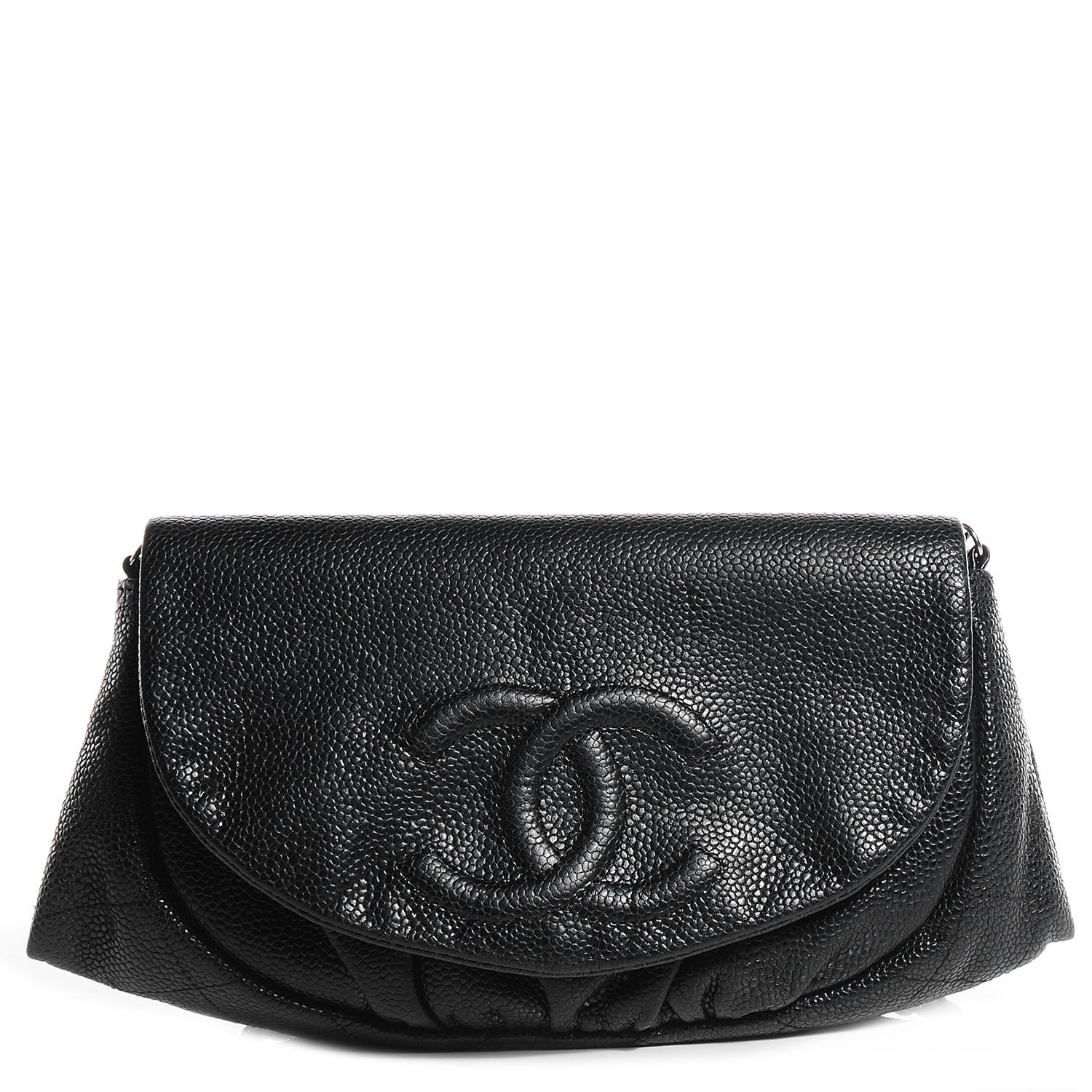 Chanel Caviar Half Moon Wallet On Chain WOC Black 1 of 9