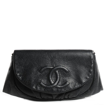 Chanel Caviar Half Moon Wallet On Chain WOC Black 1 of 9