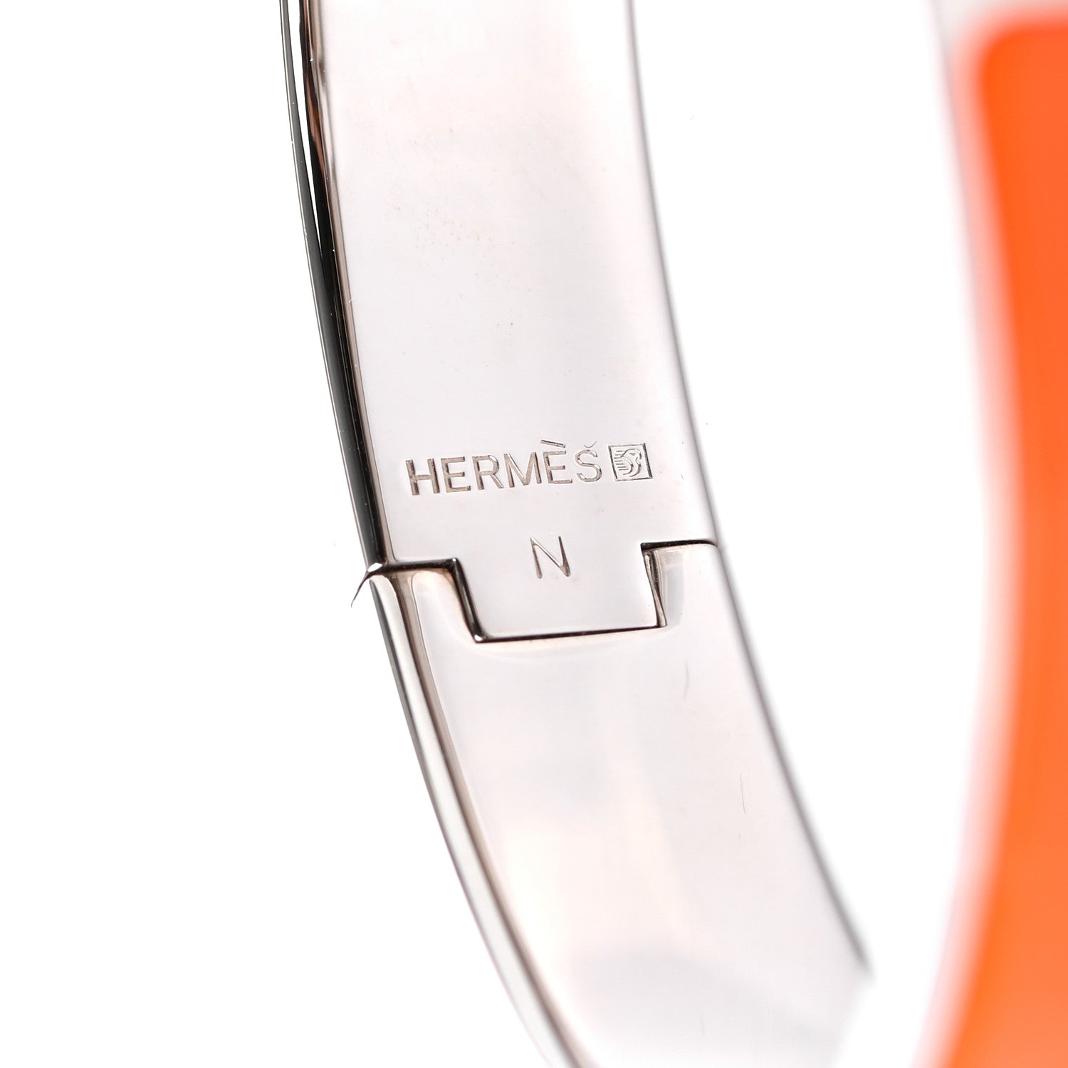 Hermes Enamel Narrow Clic Clac H Bracelet GM Orange 4 of 5