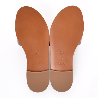 Louis Vuitton Patent Monogram Lock It Flat Mule 36 Cacao 5 of 10