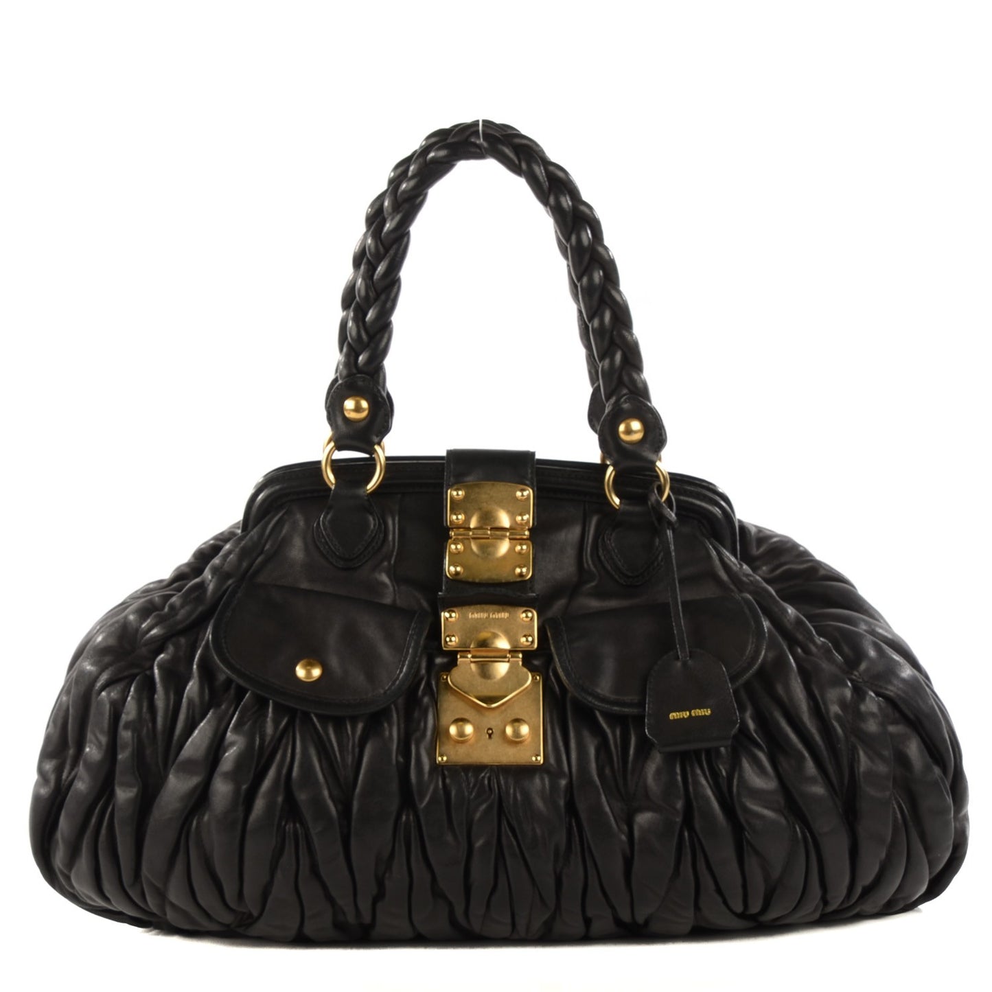 Nappa Matelasse Coffer Frame Tote Nero Black
