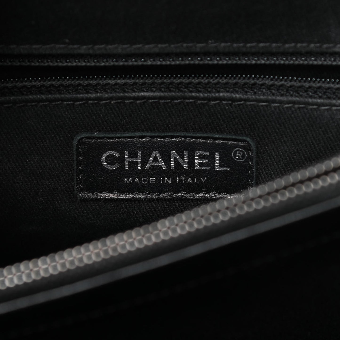 Metallic Goatskin Quilted Small City Rock Shopping Tote Black