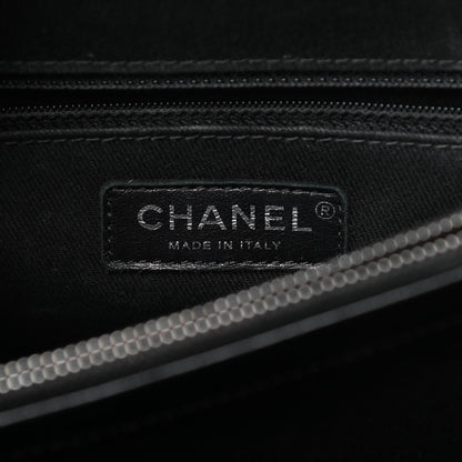 Chanel Metallic Goatskin Quilted Small City Rock Shopping Tote Black 6 of 11